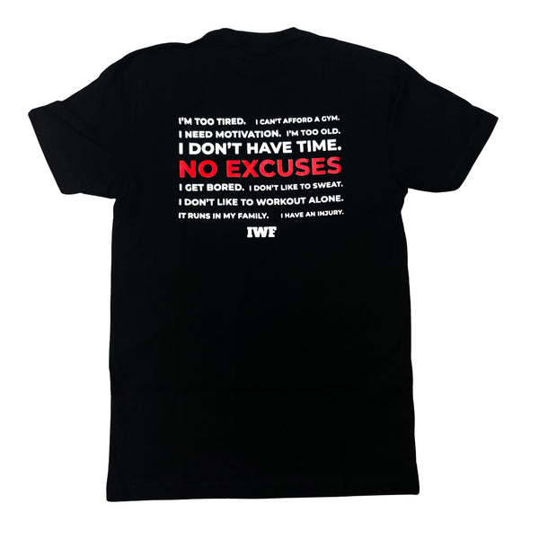 NO EXCUSES BLACK/RED TEE