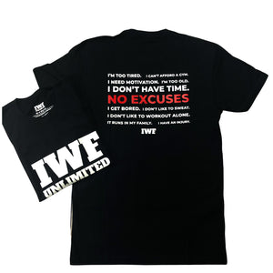 NO EXCUSES BLACK/RED TEE